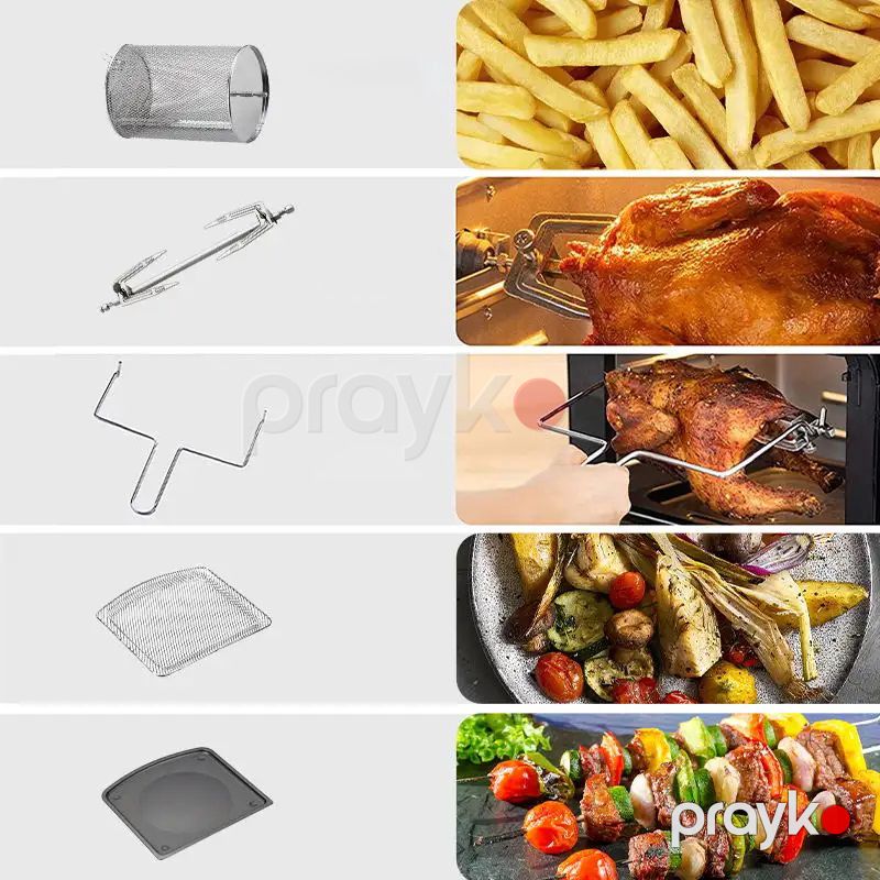 Sokany Rəqəmsal 12l Tutumlu Hava Fritöz Yeni Dizaynda 1800W Sensor Ekranlı Menyu Və Yağsız Bişirmə Özəllikli Air Fryer — Digər mətbəx texnikası, Bakı (5)