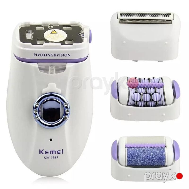 Kemei 3-ü 1-də Elektrikli Epilator Sürətli Şarj Özəlliyi İlə Bütün Bədən Üçün Uygun Epilyator Dəsti — Usturalar, trimmerler və epilyatorlar, Bakı (2)