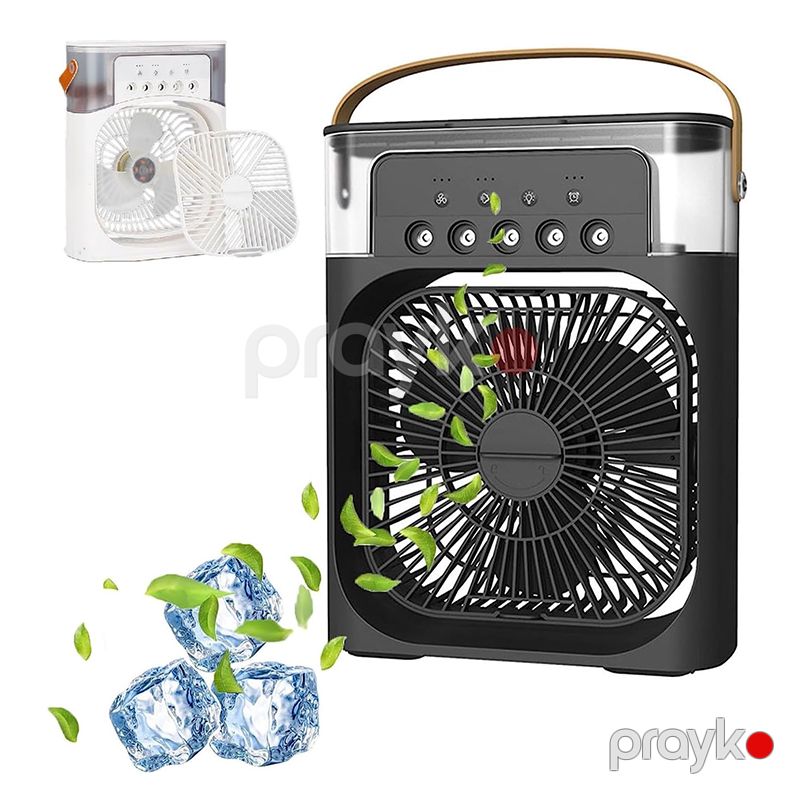 USB Buxarlı 3-ü 1-də Portativ Hava Nəmləndirici Perli Ventilyator Fan Mini Rengli Kondisioner — Ventilyatorlar, Bakı (3)