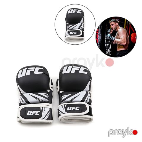 Döyüş Təlim Əlcəyi UFC MMA Əlcəyi Barmaqsız Boks Döyüş Əlcəyi UFC Ağ Qara Rengli Qaydasız Döyüş Əlcəyi — Bakı