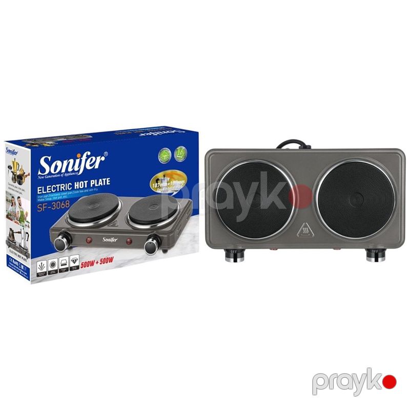 Sonifer SF-3068 - Elektrikli Masaüstü Soba 1000W Güc 2li Soba — Plitələr, Bakı (4)