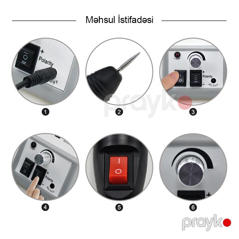 Manikür və Pedikür Üçün Elektrik Dirnaq Aparatı 20000 rpm Yüksək Sürətli Dirnaq Qaynağı Cihazı 12W — Gözəllik və səhiyyə, Bakı (5)