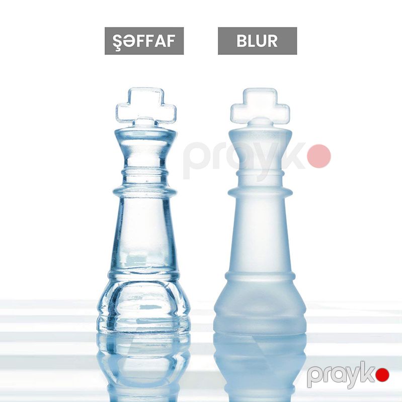 Şüşə Şahmat Dəsti Şahmat Oyunu Şəffaf Şüşə Şahmat Fiqurları 28x28 sm — Stolüstü və kart oyunları, Bakı (5)