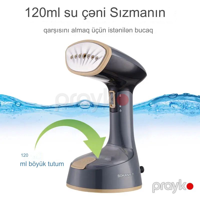 Sokany SK-GT-3065 Əl Buxar Ütü 1300W Yüksək Güclü 2 Rejimli Çoxfunksiyalı Elektrikli Buxarlı Ütü — Ev texnikası, Bakı (4)