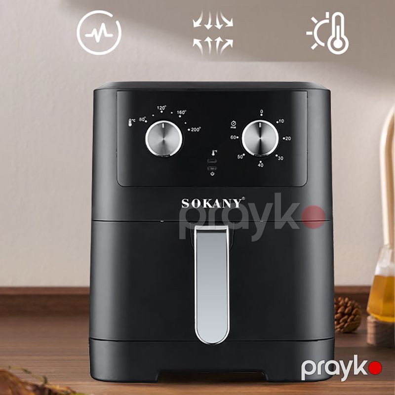 Sokany Çoxfunksiyalı Rəqəmsal Hava Fritözü 8L Tutuma Sahib Çıxarılan Yağ Konteynerli Air Fryer 2400W Aerofritür — Digər mətbəx texnikası, Bakı (6)