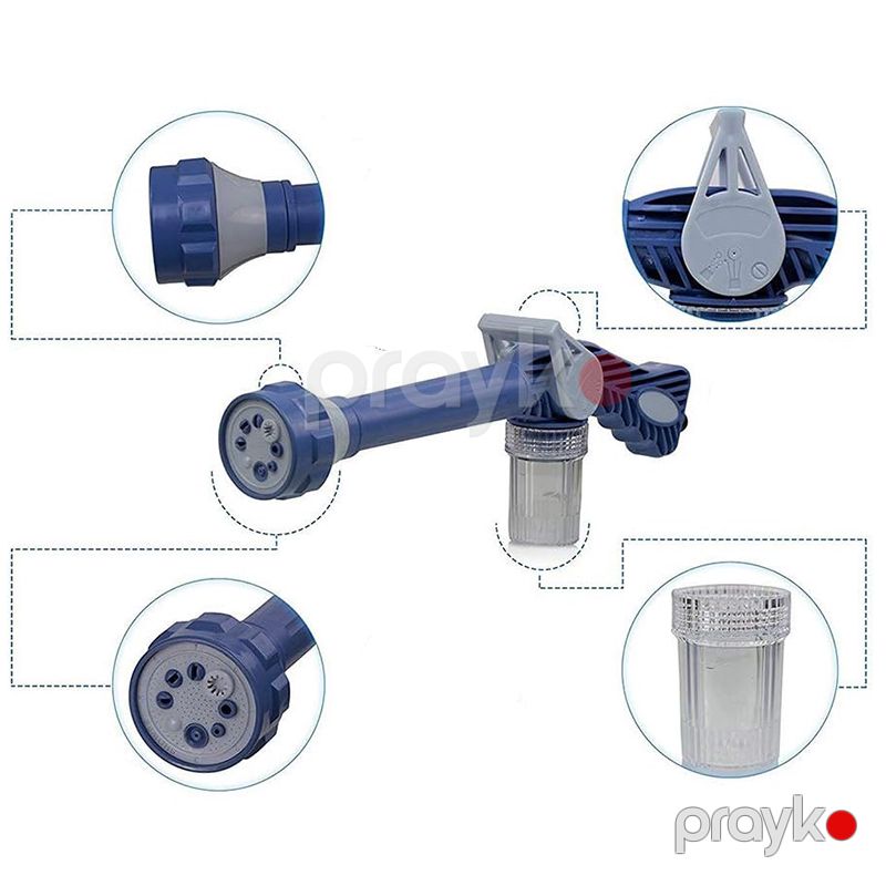 Təzyiqli Avtomobil Yuyucu Lances 8 in 1 Çoxfunksiyalı Tənzimlənən Köpük Silah Bağ Ev Üçün Təziqli Su Şlankı Güclü Nozzle Plastik Şlank — İdman, hobi, istirahət, Bakı (6)