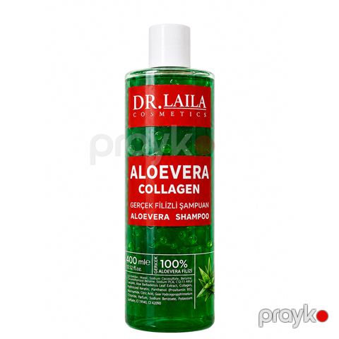 Dr. Laila Cosmetics Aloe Vera Collagen Saç Tökülməsinə Qarşı Şampun – Aloe Vera, Kollagen və Keratin Tərkibli Saç Baxım Şampunu 400 ml — Bakı