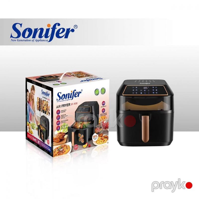 Sonifer SF-1030 Çoxfunksiyalı Sensorlu Ekranlı Elektrikli Qızardıcı 1700W Gücündə Airfryer Böyük Tutumlu 8L — Digər mətbəx texnikası, Bakı (6)