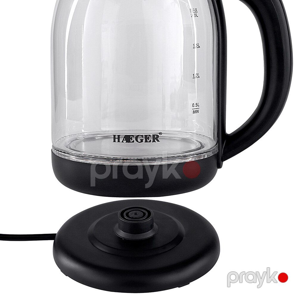 Haeger 2L 2000Vt Şəffaf Rəngli Elektrik Çaydanı Tez Qaynayan Elektrikli Çaydan — Elektrik çaydanları və termoslar, Bakı (5)