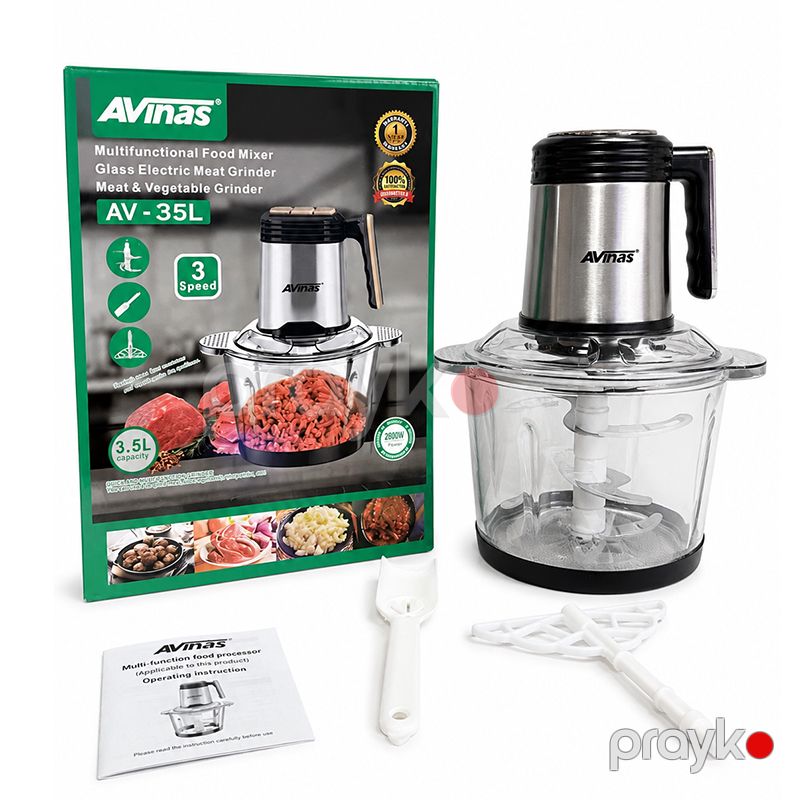 Avinas AV-35L Doğrayıcı 2800W Güc 3.5 Litr Tutumlu Qab 3 Sürətli Doğrayıcı — Blenderlər, xırdalayanlar və mikserlər, Bakı (2)