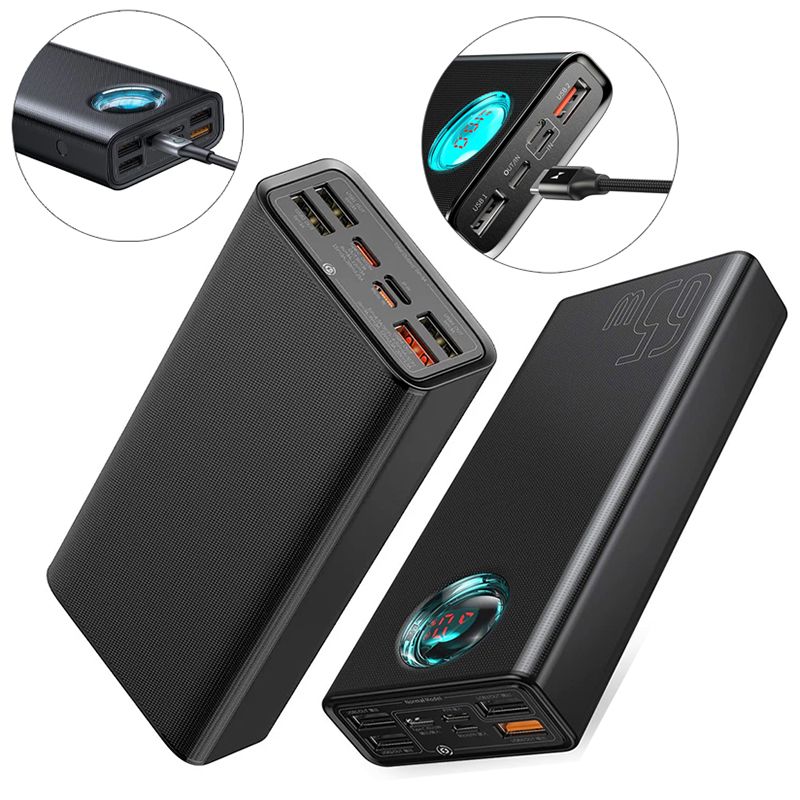 Baseus Amblight Digital Display Fast Charge Rəqəmsal Power Bank 30000mAh Tez Doldurma Enerji Bankı — Telefonlar və qadjetlər, Bakı (6)