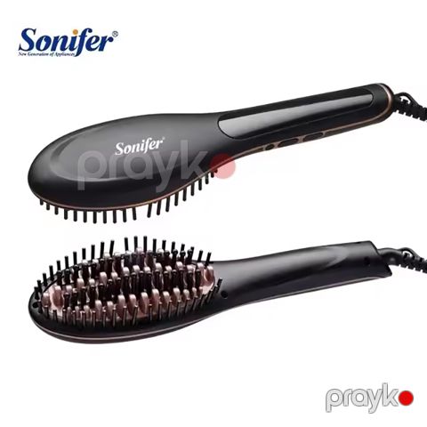 Sonifer SF-9529 Peşəkar Elektrikli Saç Düzləşdirici Fen Çoxfunksiyalı İsti Hava Feni 55W Gücündə 2-si 1 Arada İon Saç Qurutma Feni — Bakı