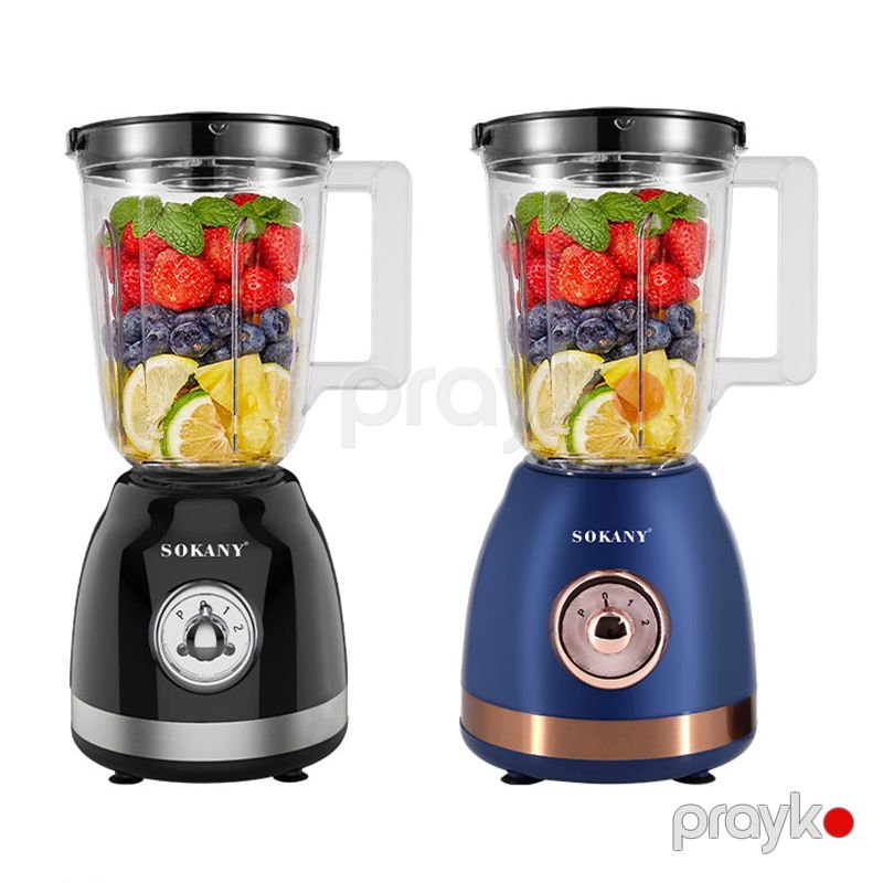 Sokany 500W Crusher 1.5L Böyük Tutumlu Çoxfunksiyalı Gümüş Blender Yüksək Sürətli Paslanmayan Polad Bıçaq — Blenderlər, xırdalayanlar və mikserlər, Bakı (3)