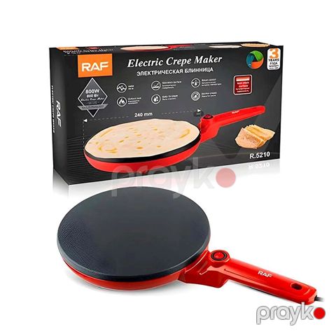 RAF Çoxfunksiyalı Elektrikli Krep Aləti Yapışmaz Qırmızı Rəngli Polad Pancake Krep Hazırlayan Maşın — Bakı