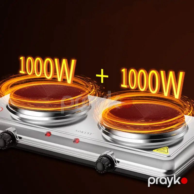 Sokany SK-5112 Çoxfunksiyalı Elektrikli İki Ocaqlı Qızdırıcı Soba Plitə 2000W — Plitələr, Bakı (5)