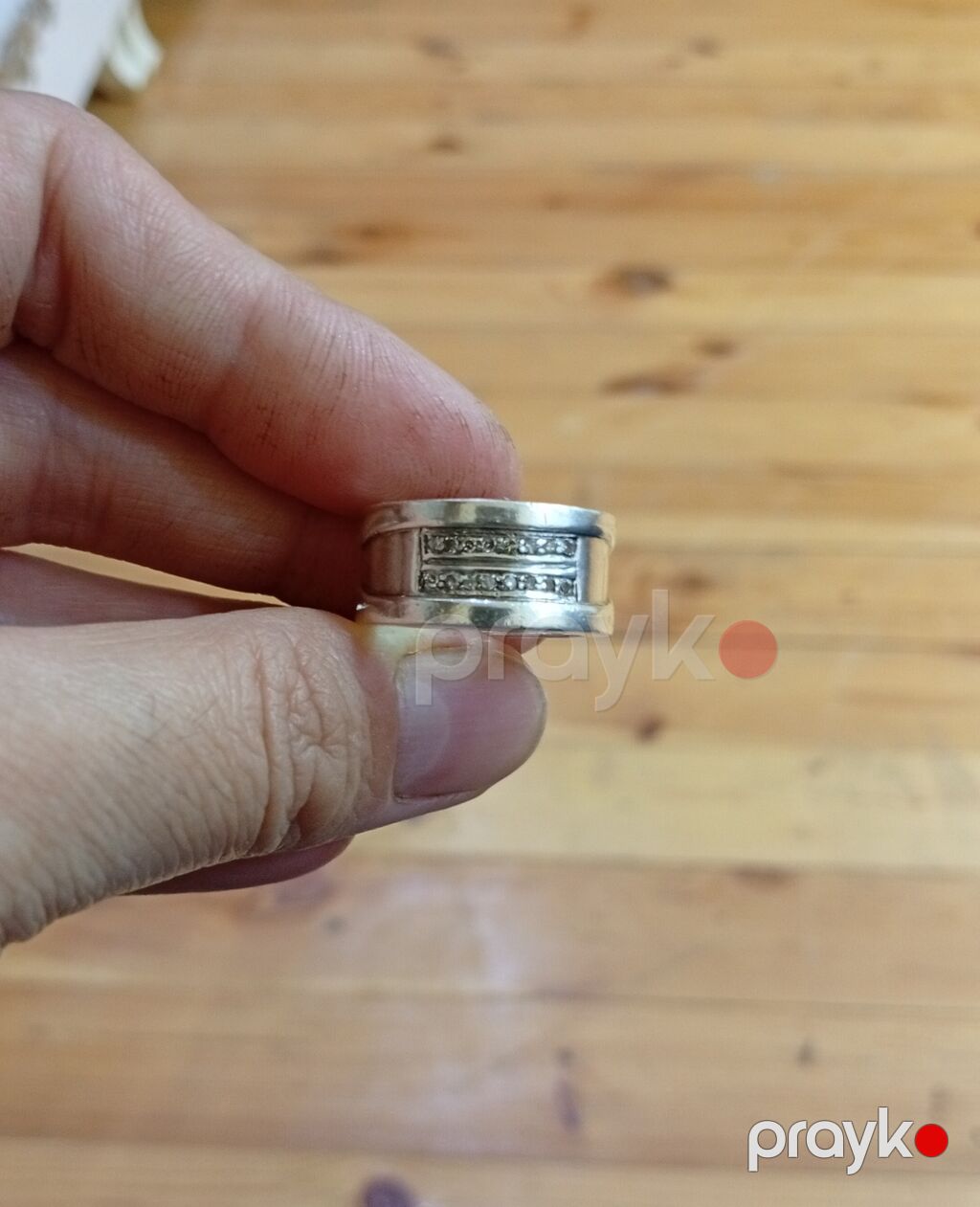 Geniş model gümüş üzük - Material: Gümüş metal enli dizayn — Üzüklər, Bakı (3)