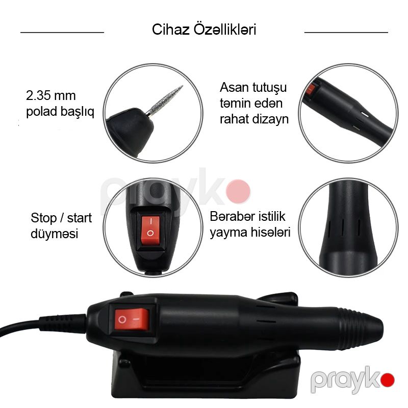 Manikür və Pedikür Üçün Elektrik Dirnaq Aparatı 20000 rpm Yüksək Sürətli Dirnaq Qaynağı Cihazı 12W — Gözəllik və səhiyyə, Bakı (4)