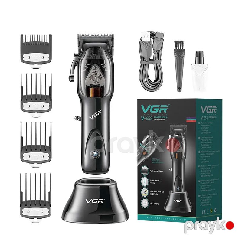 VGR Peşəkar Saç Kəsicisi Kişilər Üçün Yüksək Güclü LED Ekran Saç Kəsmə Maşını Yeni Dizaynda Metal Bərbər Saç Kəsmə Makası 9000 rpm — Usturalar, trimmerler və epilyatorlar, Bakı (2)