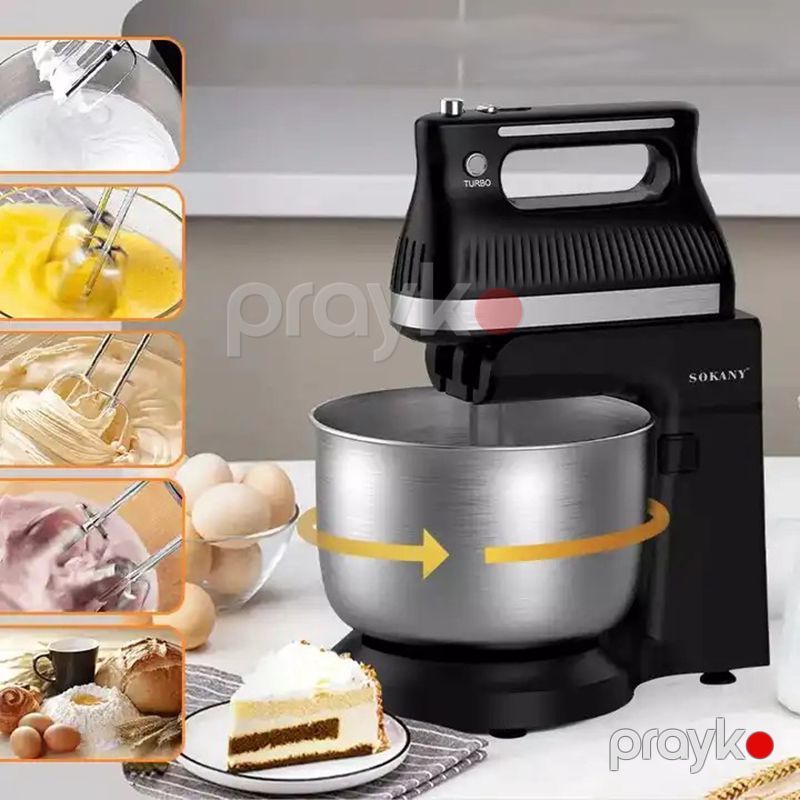 Sokany SK-6663 Mətbəx Mikseri 500W Yüksək Güclü Saf Mis Motor Beş Pilləli Sürət Tənzimləməsi Tutum 4L — Blenderlər, xırdalayanlar və mikserlər, Bakı (6)