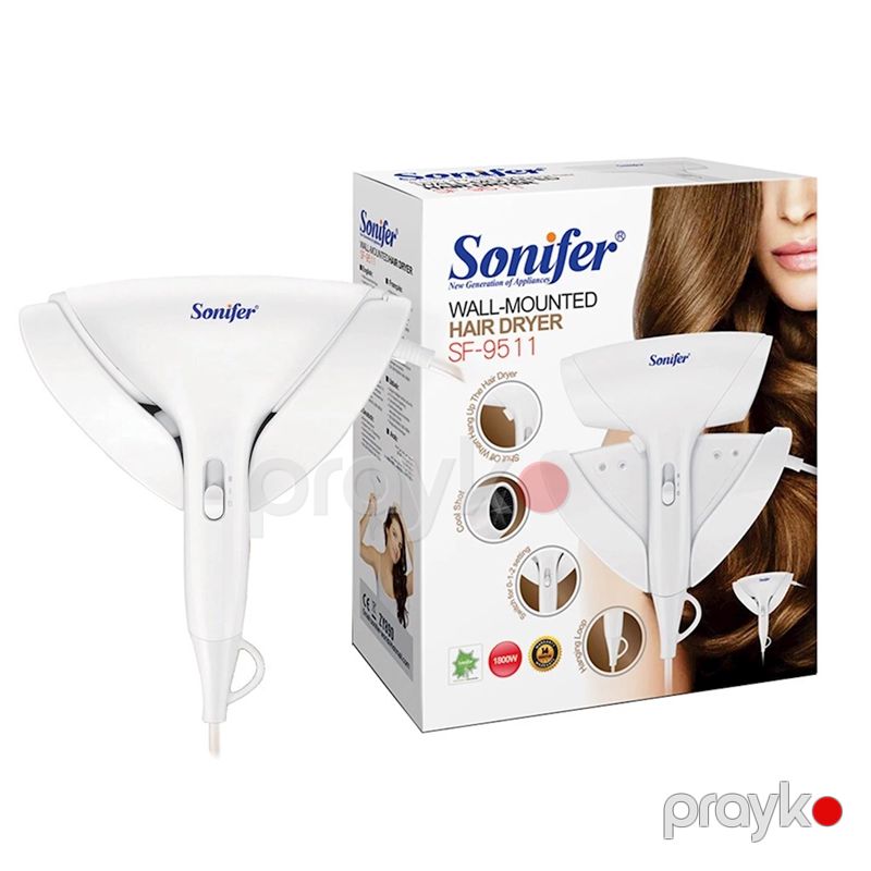 Sonifer SF-9511- Fen, Hava Feni, 1800W Güc, 3 Temperatur Rejimi, Plastik Korpus, Asılqan — Fən, Bakı (3)