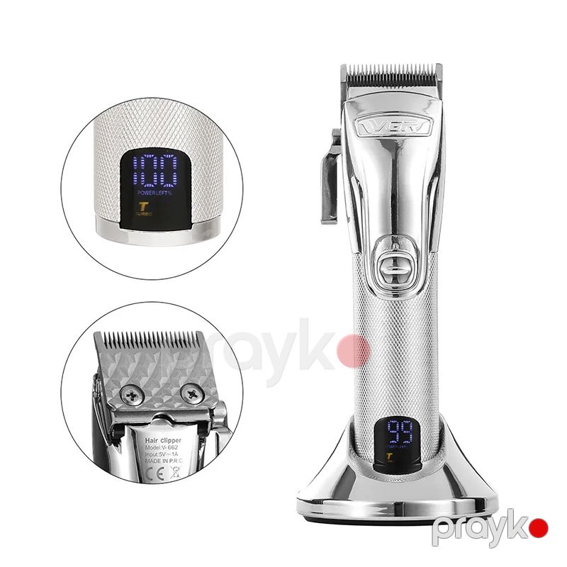 Kişilər Üçün VGR Professional Saç Kəsmə Makinası LCD Ekranlı Elektrikli Saç Kəsmə Maşını Salon Qayçısı — Usturalar, trimmerler və epilyatorlar, Bakı (4)