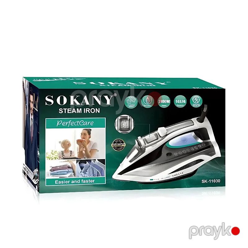 LED Ekranlı Sokany Buxarlı Ütü SK-11030 Dəmir Altlıqlı Buxarlı Paltar Ütüsü Peşəkar Elektrikli Rəqəmsal Displeyli Ütü — Ev texnikası, Bakı (8)