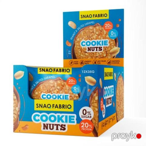 Şəkərsiz proteinli peçenye FitnesShock Snaq Cookie Nuts Peanut, 35 q x 12 əd — Bakı