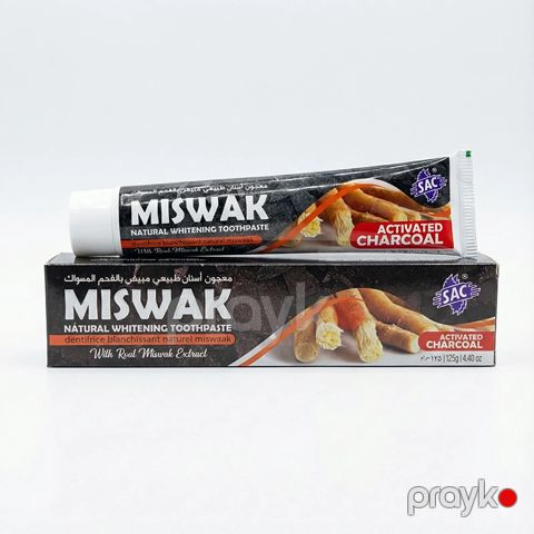 SAC Miswak Təbii Ağardıcı Diş Məcunu – Miswak Ekstraktı və Aktivləşdirilmiş Kömür Diş Məcunu 125 qr — Bakı