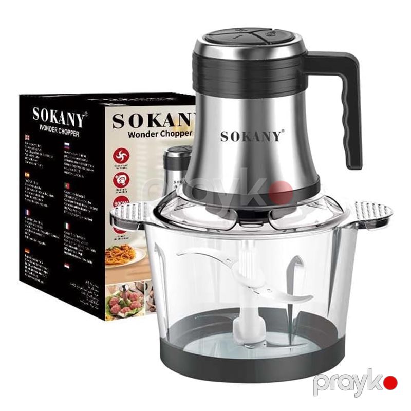 Sokany İki Qat Şüşə Metbex Doğrayıcısı 800W 3L Tutuma Mallik Ətçəkmə Özəlliyi İlə Güclü Mətxət Doğrayıcısı — Blenderlər, xırdalayanlar və mikserlər, Bakı (5)
