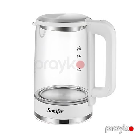 Sonifer SF-2141 - Elektrik Çaydanı, 1.8 L Tutum, 1500W Güc, Şüşə Material — Bakı