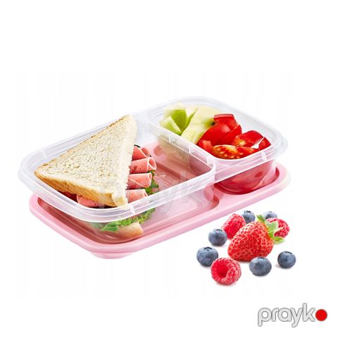 2 Bölməli Düzbucaqlı Saxlama Qabı Smart 800 ml Qida Saxlama Qabı Daşması Asan Meyvə Sendviç Saxlama Qabı — Bakı