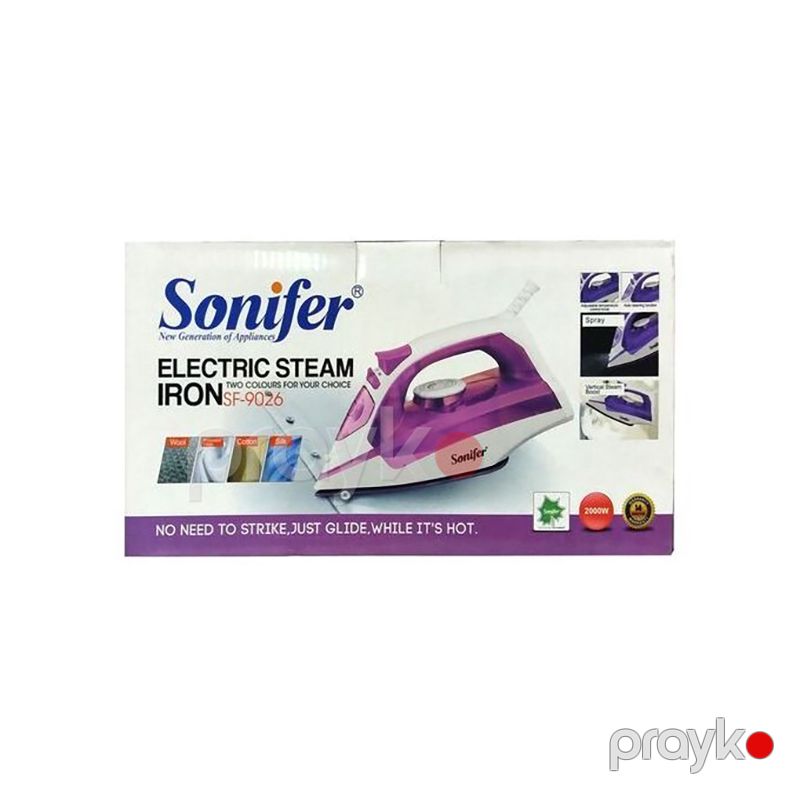 Sonifer SF-9026 Elektrikli Buharlı Ütü 2000w Tənzimlənən Temperatur Nəzarəti Yüngül Buharlı Ütü — Ev texnikası, Bakı (7)