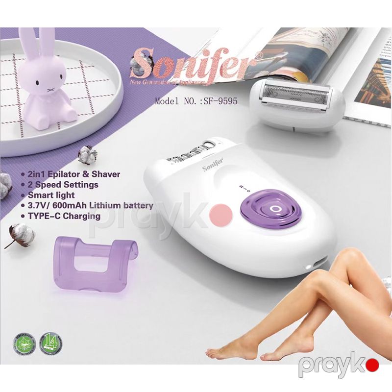 Sonifer SF-9595 2-si 1 Arada Elektrikli Bədən Epilyatoru Qadın Üçün Epilyator — Usturalar, trimmerler və epilyatorlar, Bakı (5)