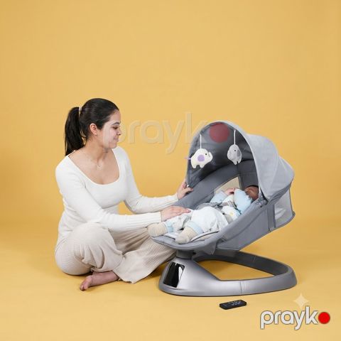 Şezlonq uşaqlar üçün Cool Baby HK82, elektron, 0-12 ay, 12 kq qədər, boz — Bakı