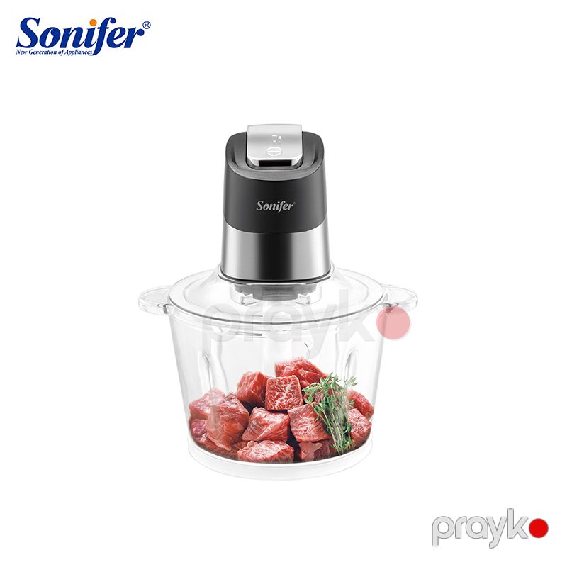 Sonifer SF-8134 Doğrayıcı 2.6 litrlik şüşə qab tərəvəz ət doğrayıcı blender Boz doğrayıcı — Blenderlər, xırdalayanlar və mikserlər, Bakı (5)
