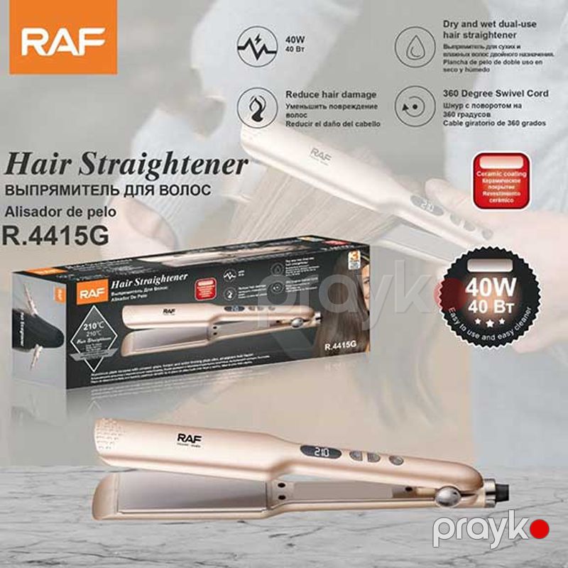 RAF R.4415G - Düzləşdirici Saç Düzləşdiricisi Elektrikli Professional Rəqəmsal Ekran Saç Düzləşdiricisi — Fən, Bakı (6)