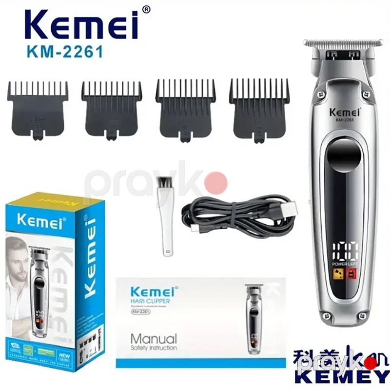 Kemei KM-2261 Saç Saqqal Təraş Maşını Yüksək Keyfiyyətli Professional Kişi Üçün Trimmer — Usturalar, trimmerler və epilyatorlar, Bakı (2)