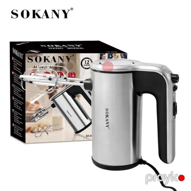 Sokany Elektron Əl Mikseri 5 Sürətli Çırpıcı və Qarmaqlı Elektrikli Əl Mikseri — Blenderlər, xırdalayanlar və mikserlər, Bakı (6)