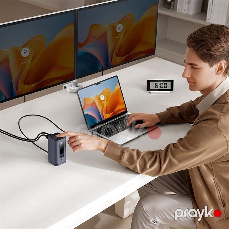 USB HUB Baseus Spacemate Series 10 in 1 MAC Docking Station Space Boz Reng — Elektronika, Bakı (3)