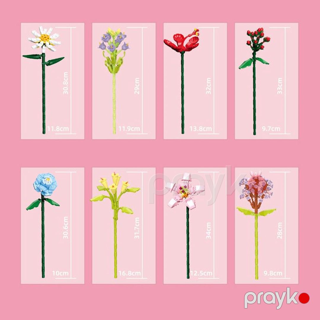 Blok konstruktor Zuanma Flowers Building GR-004, 109 parça — Mallar, Bakı (3)