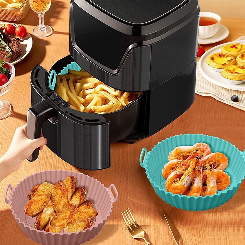 Təkrar İstifadə Edilə Bilən Silikon Fritöz Qızartma Qabları İdeal Qalınlıqda Silikon Bişirmə Tavası — Qablar və mətbəx əşyaları, Bakı (7)