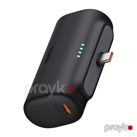Baseus Yığcam Sürətli Doldurma Power Bank Type-C Qara Sürətli Şarj Cihazı Compact Series 5000 mAh — Bakı