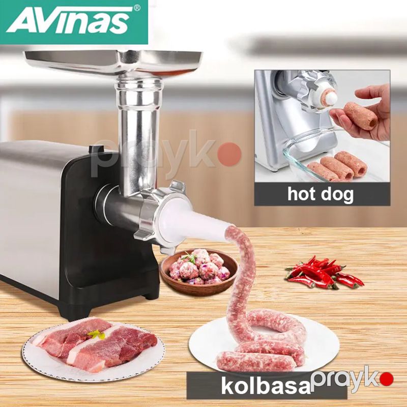 Yeni Avinas Elektrikli Çoxfunksiyalı Ətçəkən Kolbasa Doldurucu Ətçəkən 3800W — Digər mətbəx texnikası, Bakı (5)