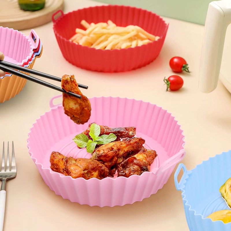 Təkrar İstifadə Edilə Bilən Silikon Fritöz Qızartma Qabları İdeal Qalınlıqda Silikon Bişirmə Tavası — Qablar və mətbəx əşyaları, Bakı (6)