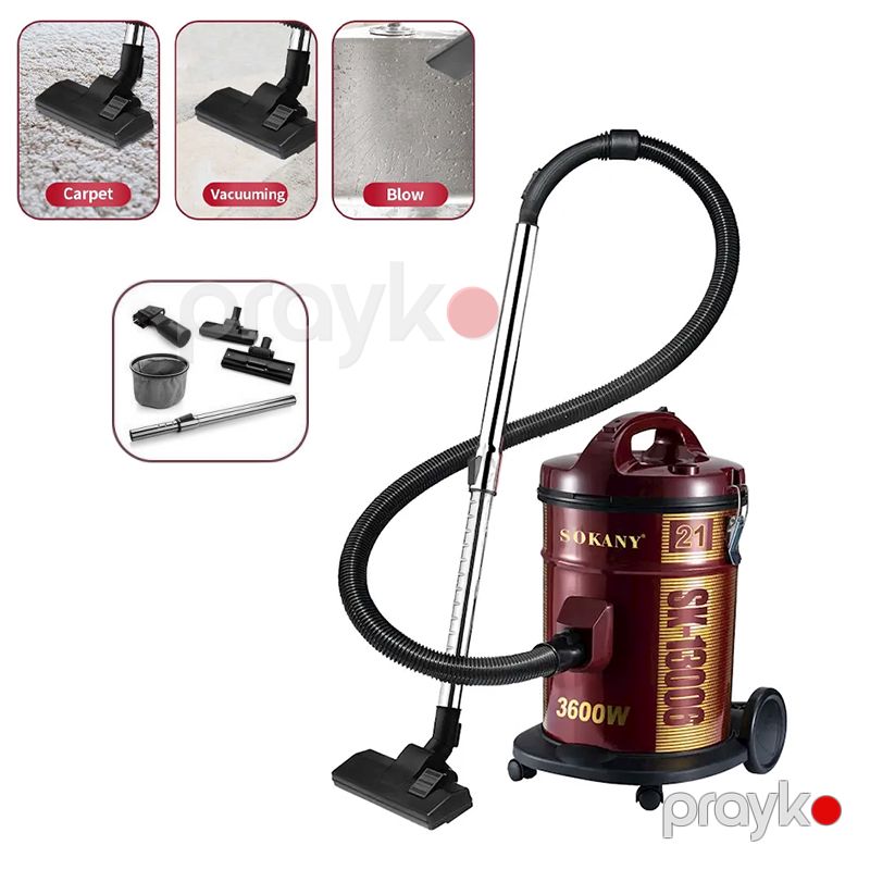 Güclü Sokany Barabanlı Tozsoran 1600w 21l sk-3571 Quru Təmizləmə üçün Peşəkar Tozsoran Qırmızı Döşəmə Tozsoranı — Tozsoran, Bakı (2)