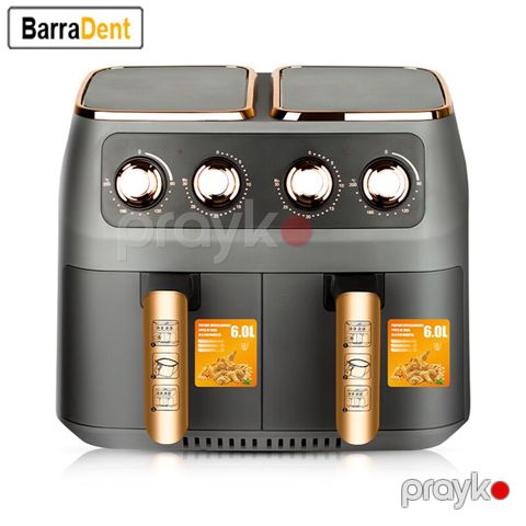 8-i 1 Arada RAF 12 Letrlik Professional Hava Fritözü 2800W Gücündə İki Tavalı Peşəkar Yapışmaz Air Fryer 6L+6L Qızardılmış Toyuq Çipsləri Bişirən — Bakı