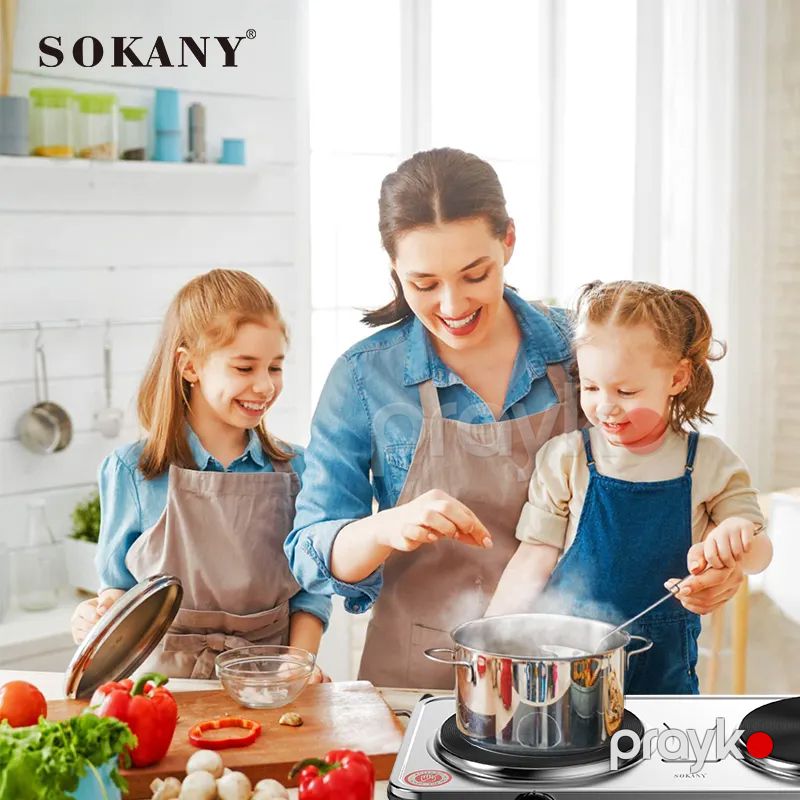 Sokany SK-5102 Elektrikli Soba Paslanmaz Polad Plitə Qızdırıcı 2 Ocaqlı Qızdırıcı 2000W — Plitələr, Bakı (2)