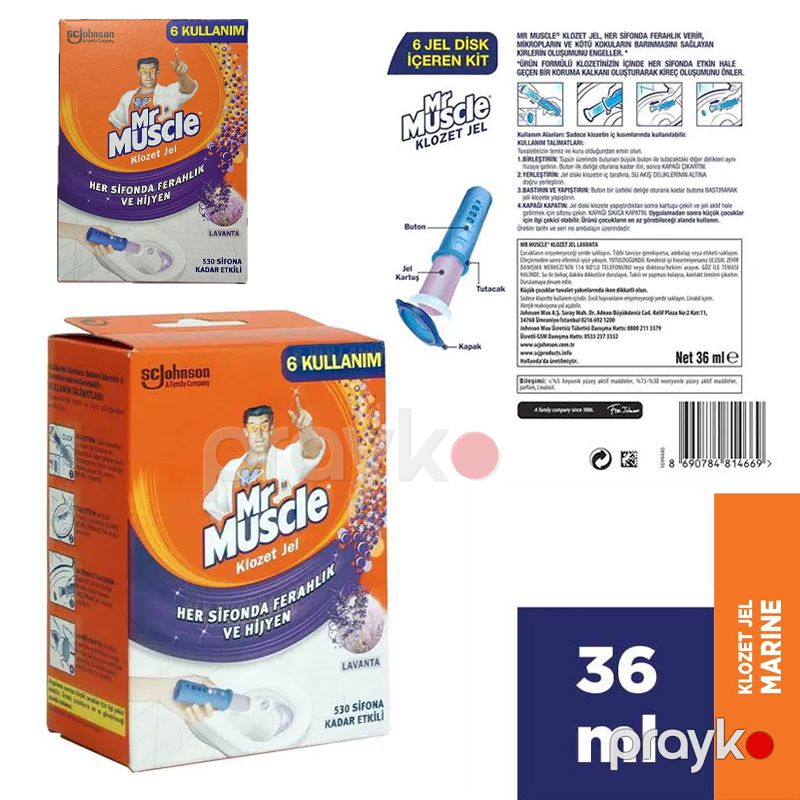 Mr. Muscle Klozet Jel Blok, Tuvalet Temizleyici, Lavanta, 36g Yeni Ambalaj Mr Muscle Tualet Təravətləndiricisi Jel Blok — Mallar, Bakı (4)
