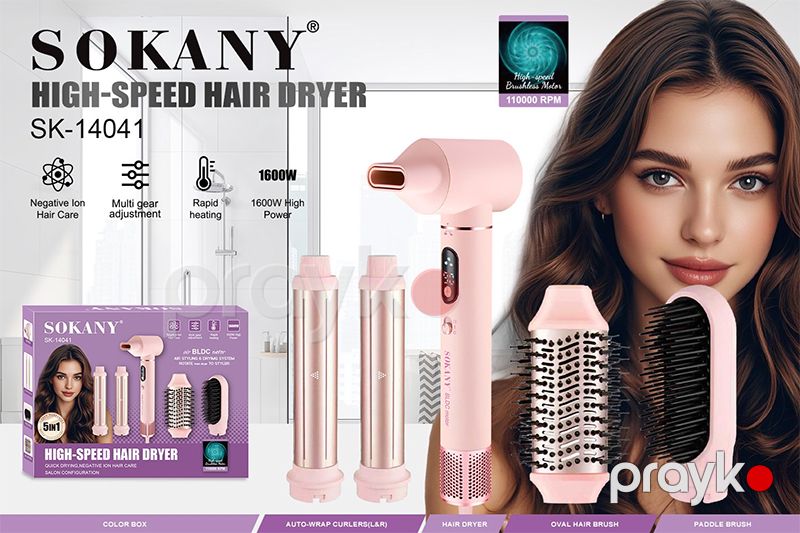 Sokany Çoxfunksiyalı Saç Quruducu Fen Dəsti 5 Fərqli Başlıqlı Fen — Fən, Bakı (2)