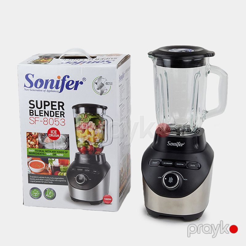 Professional Stasionar Blender Sonifer SF-8053 Şüşə Blender 1,8 l Yüksək Sürətli 6 Bıçaqlı Elektrikli Smoothie Blender — Blenderlər, xırdalayanlar və mikserlər, Bakı (6)